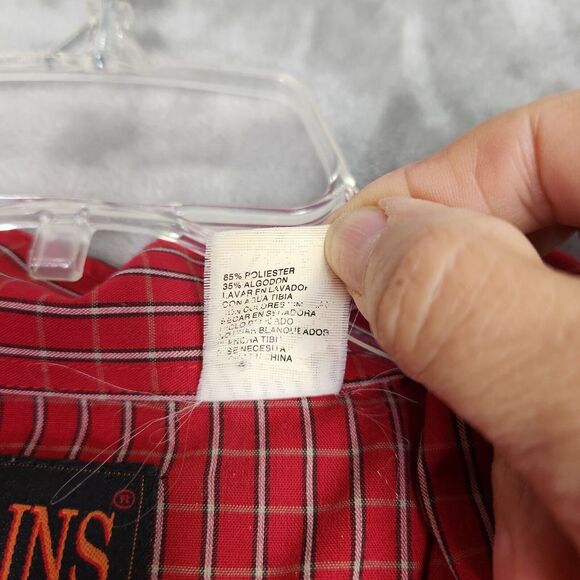 Plains Western Wear Shirt Mens XL Red Plaid Pearl Snap Long Sleeve Cowboy Rodeo - Picture 5 of 7
